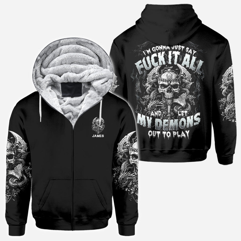 One Day I'm Gonna Just Say - Personalized Skull All Over Shirt