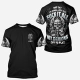 One Day I'm Gonna Just Say - Personalized Skull All Over Shirt