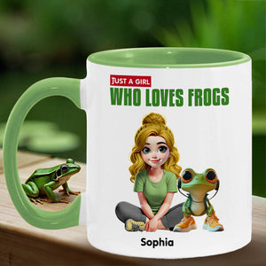 Just A Girl Who Loves Frogs - Personalized Frog Accent Mug