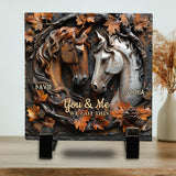 It's You & Me - Personalized Horse Square Shaped Stone