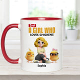 Just A Girl Who Loves Chickens - Personalized Chicken Accent Mug