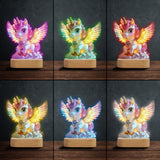 Beautiful Unicorn - Personalized Kid Shaped Plaque Light Base