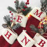 Christmas Alphabet Knitting Sock Ornament