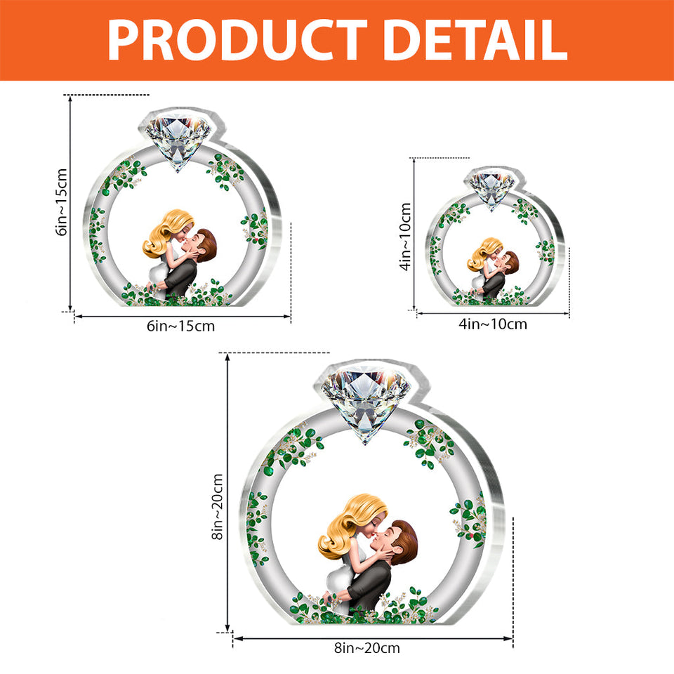 The Year We Got Married - Personalized Couple Custom Shaped Acrylic Plaque