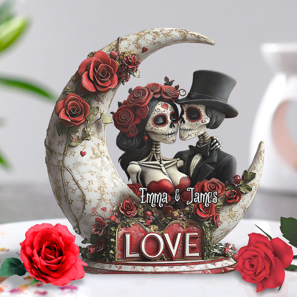 From Our First Kiss Til Our Last Breath - Personalized Couple Custom Shaped Acrylic Plaque