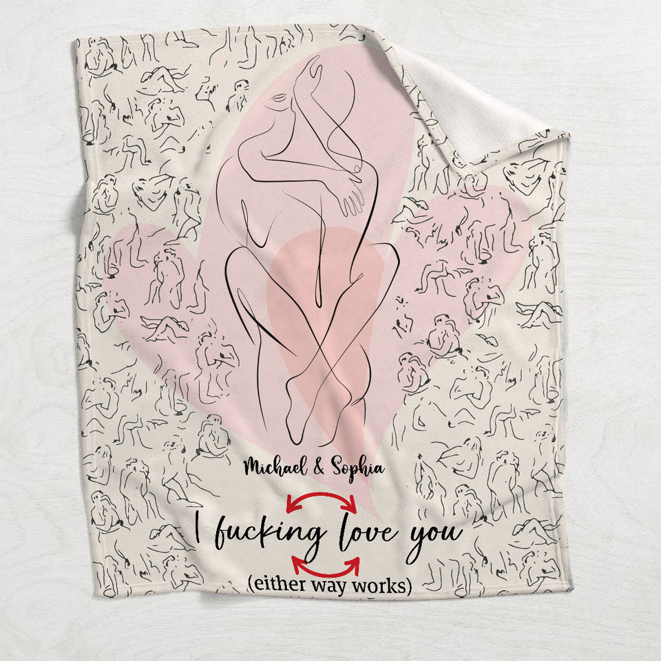 I Love You - Personalized Couple Blanket