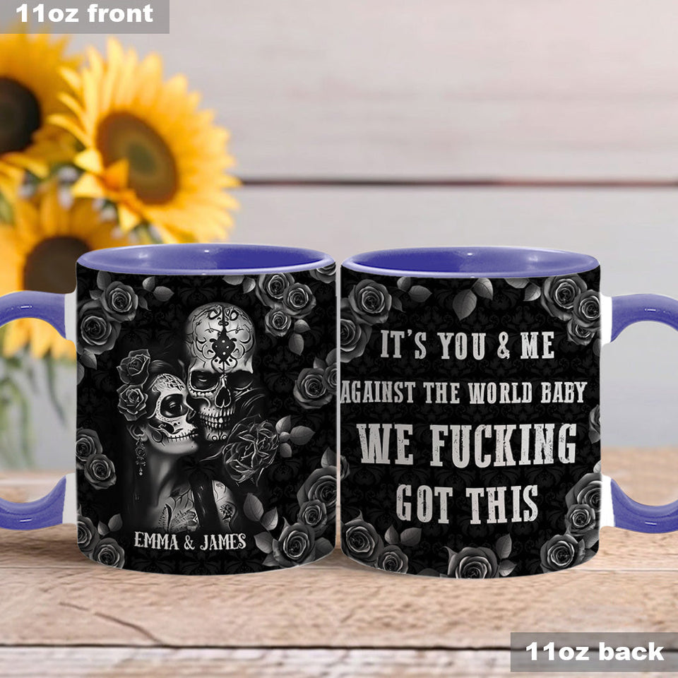 It's You & Me - Personalized Skull Accent Mug
