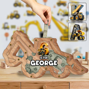 Truck Coin Bank for Kids - Personalized Kid Wooden Piggy Bank