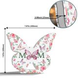Mom And Children Butterflies - Personalized Mother Shaped Light Box