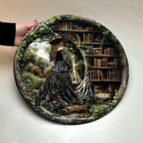 Just A Witch Who Loves Books - Personalized Book Round Wood Sign
