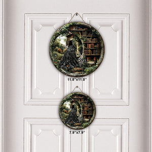 Just A Witch Who Loves Books - Personalized Book Round Wood Sign