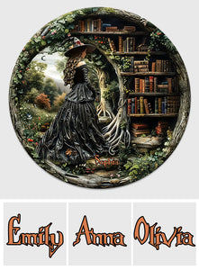Just A Witch Who Loves Books - Personalized Book Round Wood Sign