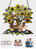 Mother & Daughters Sunflower - Personalized Mother Window Hanging Suncatcher Ornament