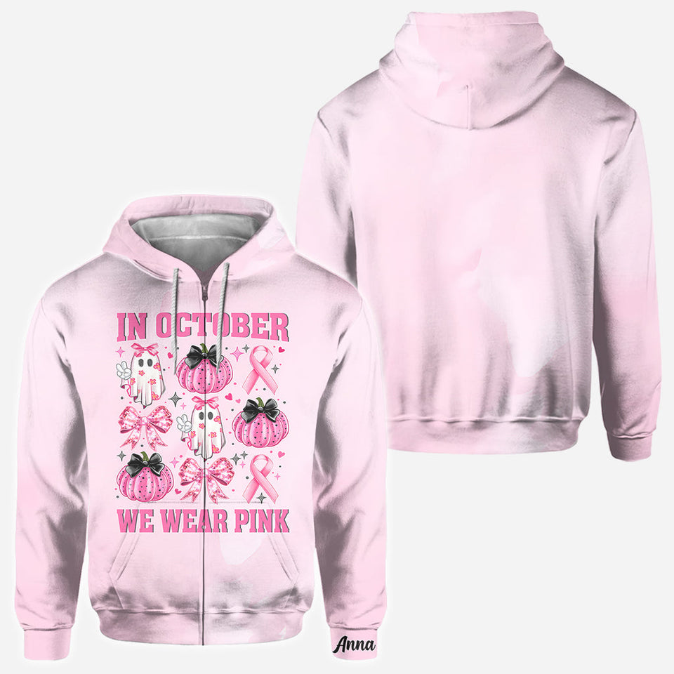 In October We Wear Pink - Personalized Breast Cancer Awareness All Over Shirt