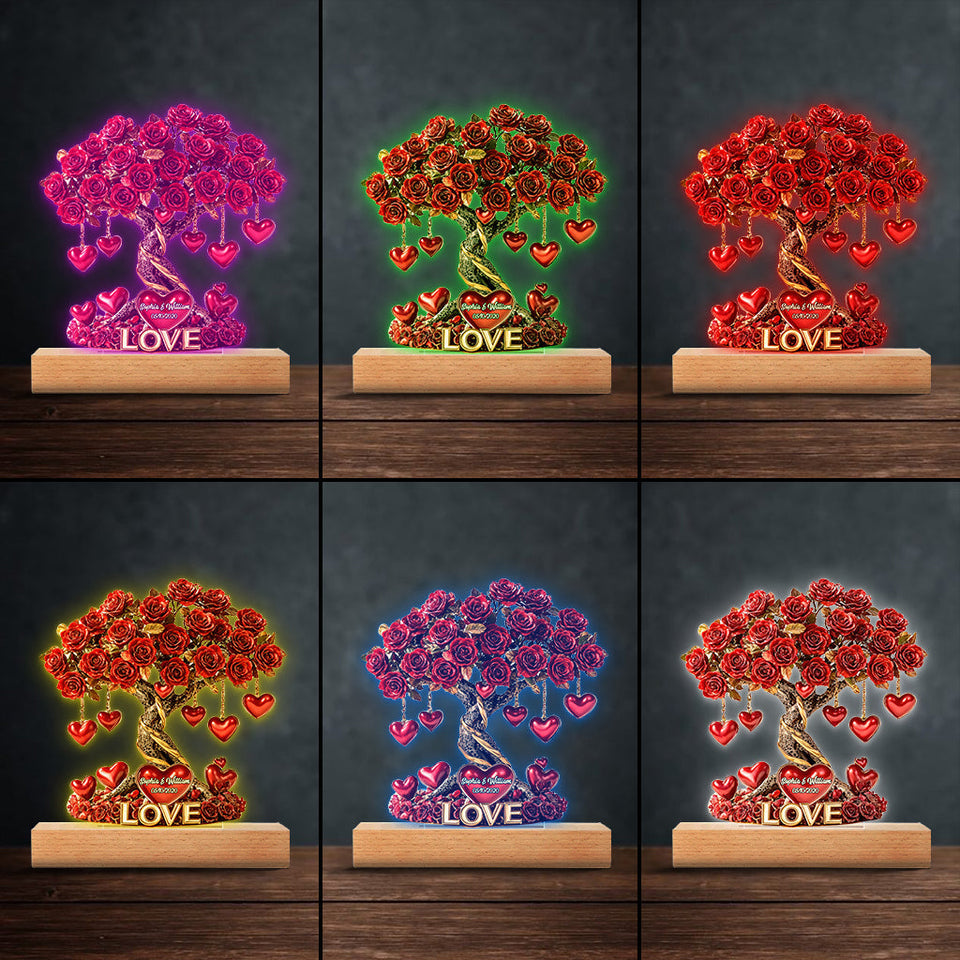 Love Tree - Personalized Couple Shaped Plaque Light Base
