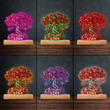 Love Tree - Personalized Couple Shaped Plaque Light Base