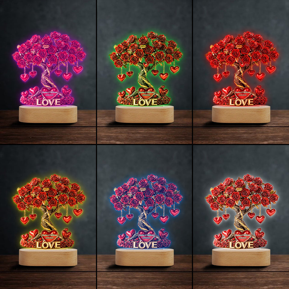 Love Tree - Personalized Couple Shaped Plaque Light Base