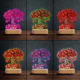 Love Tree - Personalized Couple Shaped Plaque Light Base