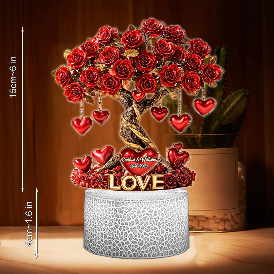 Love Tree - Personalized Couple Shaped Plaque Light Base