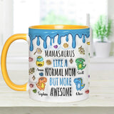 Mamasaurus And Kids - Personalized Mother Accent Mug