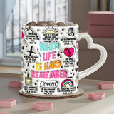 When Life is Hard Remember - Personalized Christian Heart Handle Mug