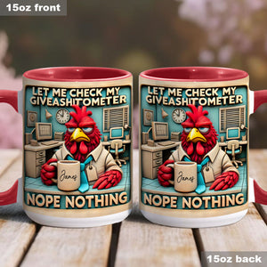 Let Me Check My Giveashitometer Nope Nothing - Personalized Colleague Accent Mug