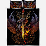 Heart Of A Dragon - Personalized Dragon Quilt Set
