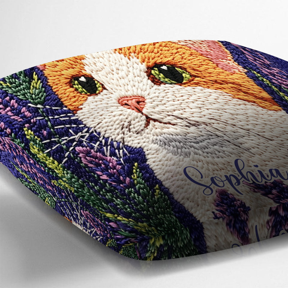 Dreamy Cat - Personalized Cat Throw Pillow
