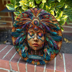 Hippie Soul - Personalized Hippie Round Wood Sign