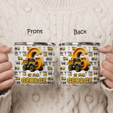 Construction Vehicle Letters - Personalized Kid Enamel Mug