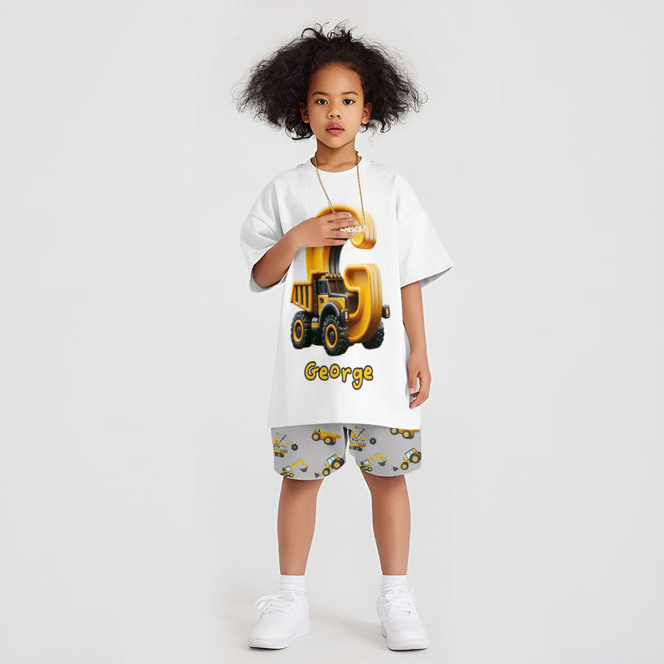 Cool Truck Alphabet - Personalized Kid T-shirt & Shorts