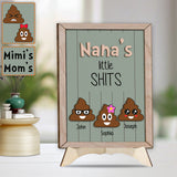 Grandma Mom Dad Grandpa Little Cuties - Personalized Grandma 2 Layered Wood Sign / Wood Plaque