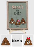 Grandma Mom Dad Grandpa Little Cuties - Personalized Grandma 2 Layered Wood Sign / Wood Plaque