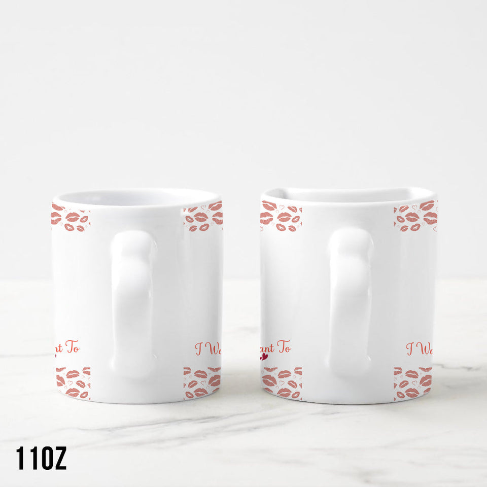 I Want To grow old with you - Personalized Couple Matching Heart Handle Mug