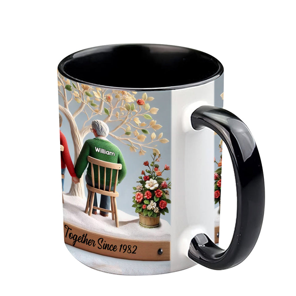 Growing Old Together - Personalized Couple Accent Mug
