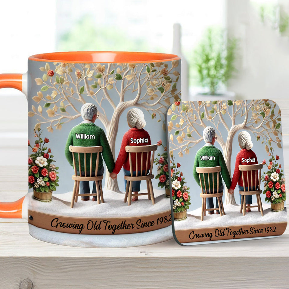 Growing Old Together - Personalized Couple Accent Mug