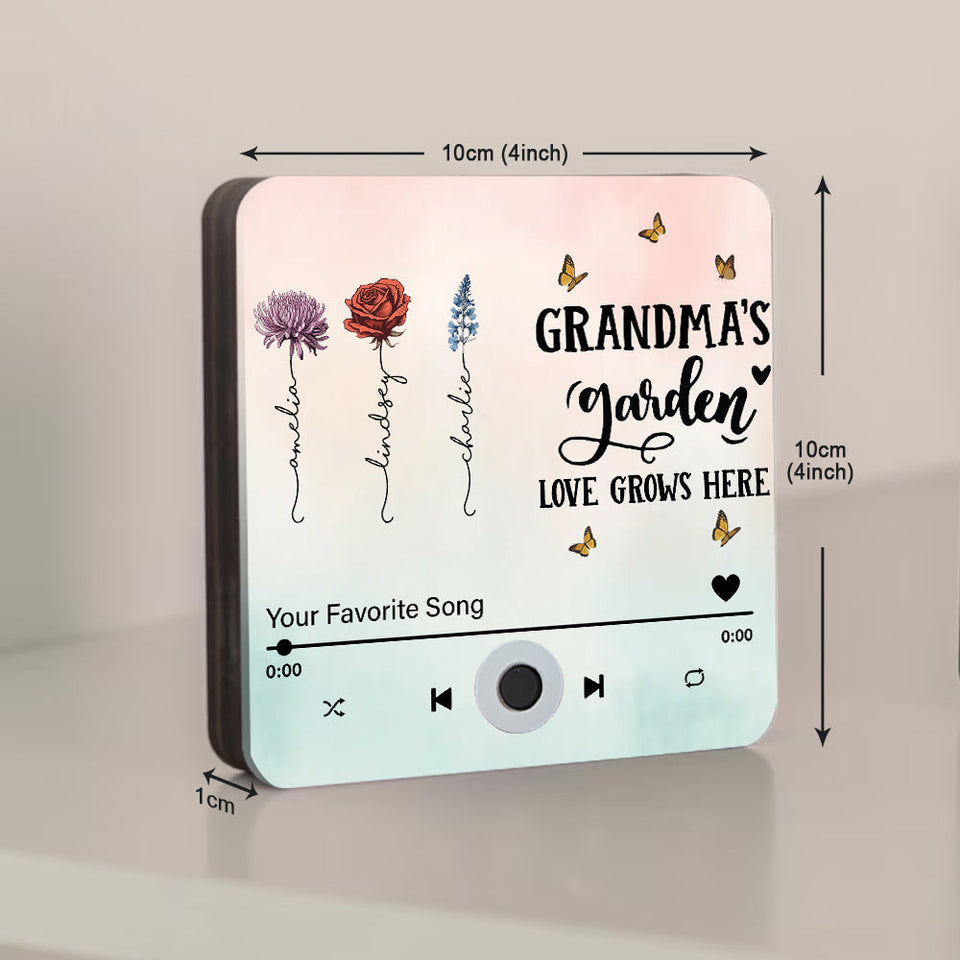 Grandma's Garden - Personalized Grandma Music Fridge Magnet