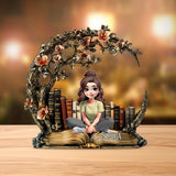 Just A Girl Who Loves Books - Personalized Book Custom Shaped Acrylic Plaque