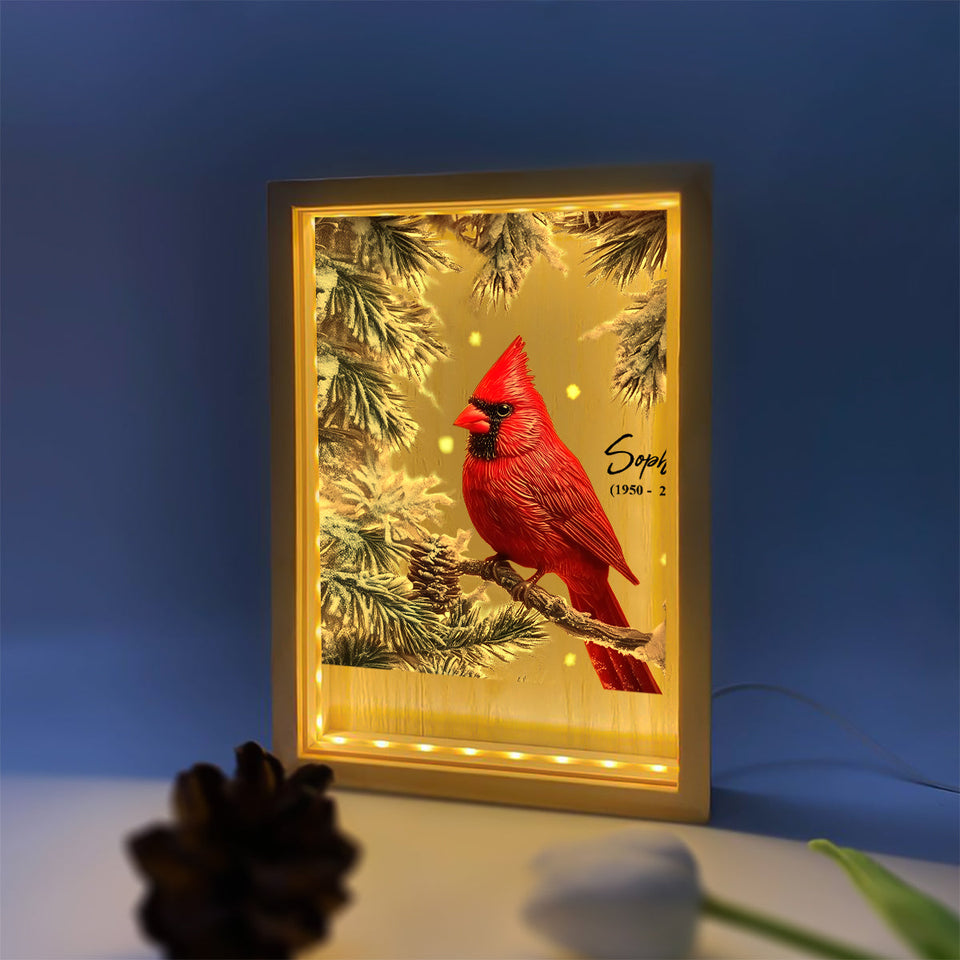 Your Light Will Always Shine In My Heart - Personalized Memorial Picture Frame Light Box
