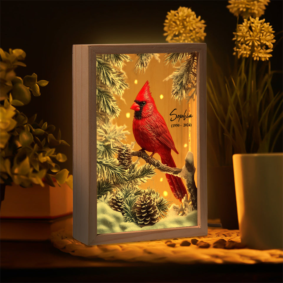 Your Light Will Always Shine In My Heart - Personalized Memorial Picture Frame Light Box