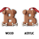 Cute Dog Paw Letter Ornament - Personalized Dog Ornament