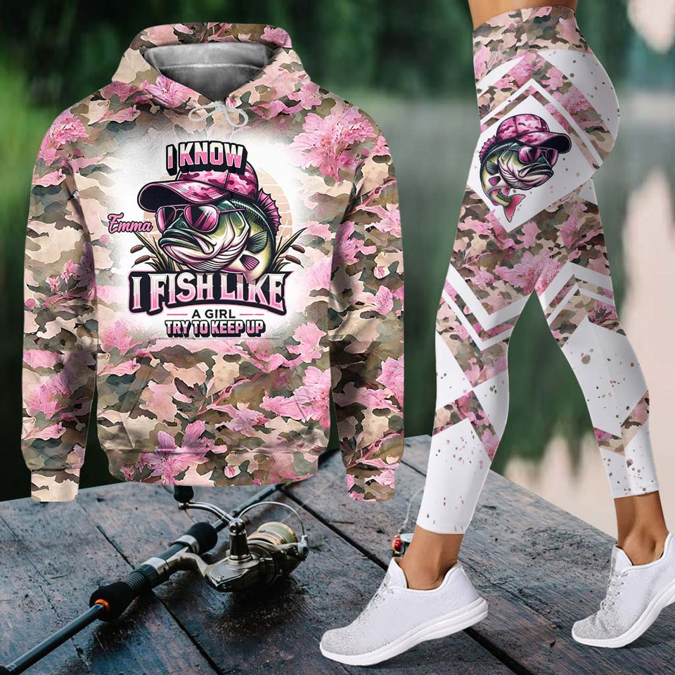 I Fish Like A Girl - Personalized Fishing Hoodie and Leggings