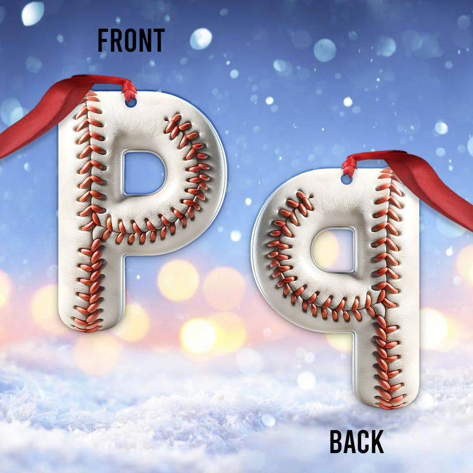 Baseball Letter - Personalized Baseball Ornament