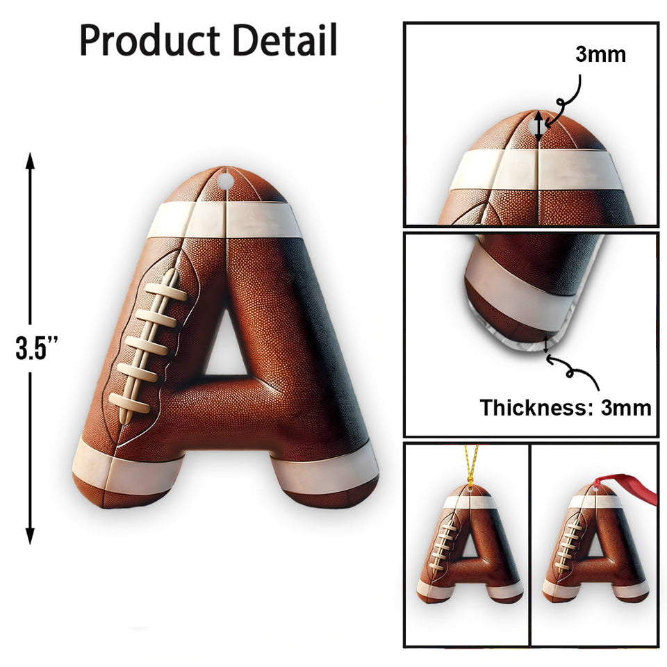 Football Letter - Personalized Football Ornament