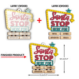 Santa Stop Here For - Personalized Grandma 2 Layered Piece Ornament