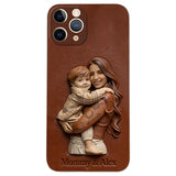 Custom Any Photo Gift For Mom, Grandma - Personalized Mother Leather Phone Case