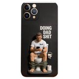 Doing Dad Shit - Personalized Father 3D Embossed Leather Phone Case