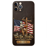 We The People - Personalized Lineman 3D Embossed Leather Phone Case
