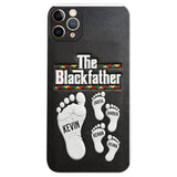 The Blackfather - Personalized Father 3D Embossed Leather Phone Case