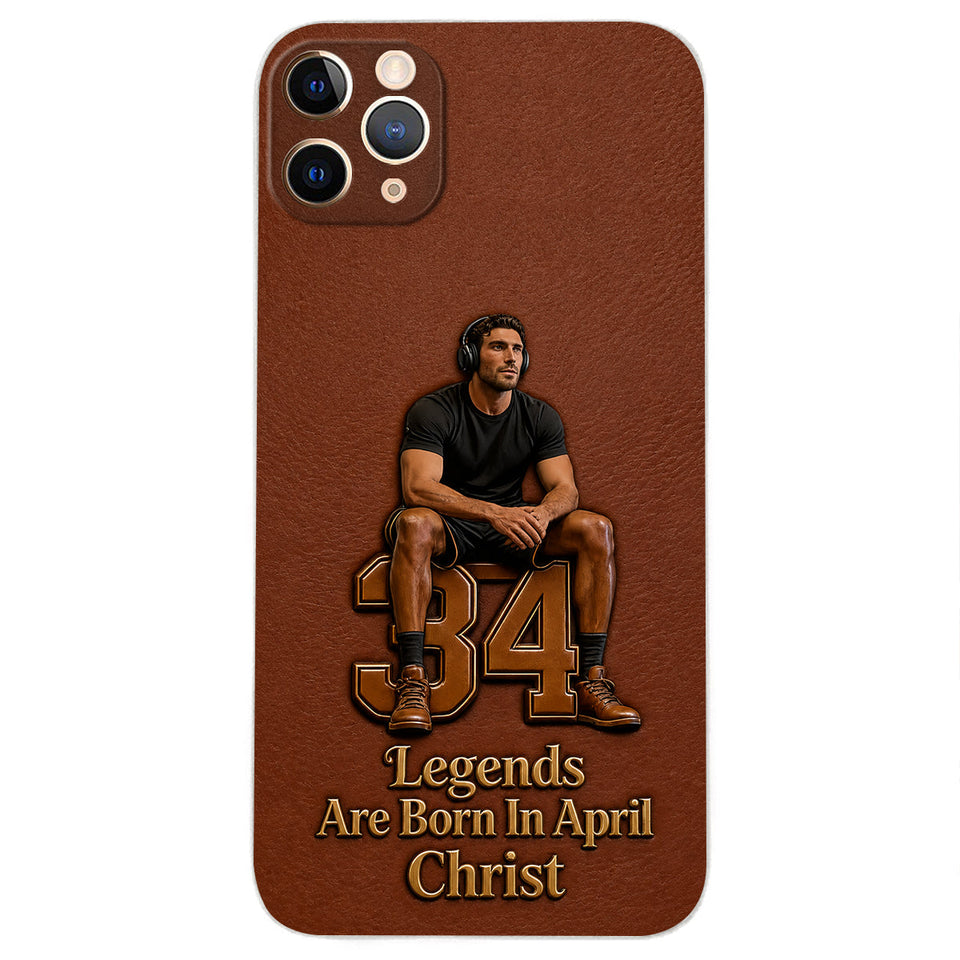 Happy Birthday Legends - Personalized Birthday 3D Embossed Leather Phone Case